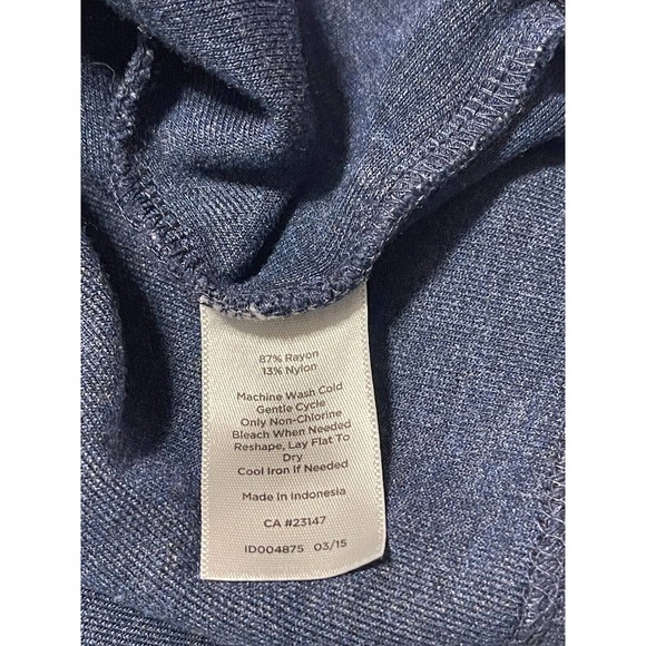 T by Talbots Sz M Heathered Blue Cowl Neck Long Sleeve Sweatshirt Casual Womens - Picture 8 of 9